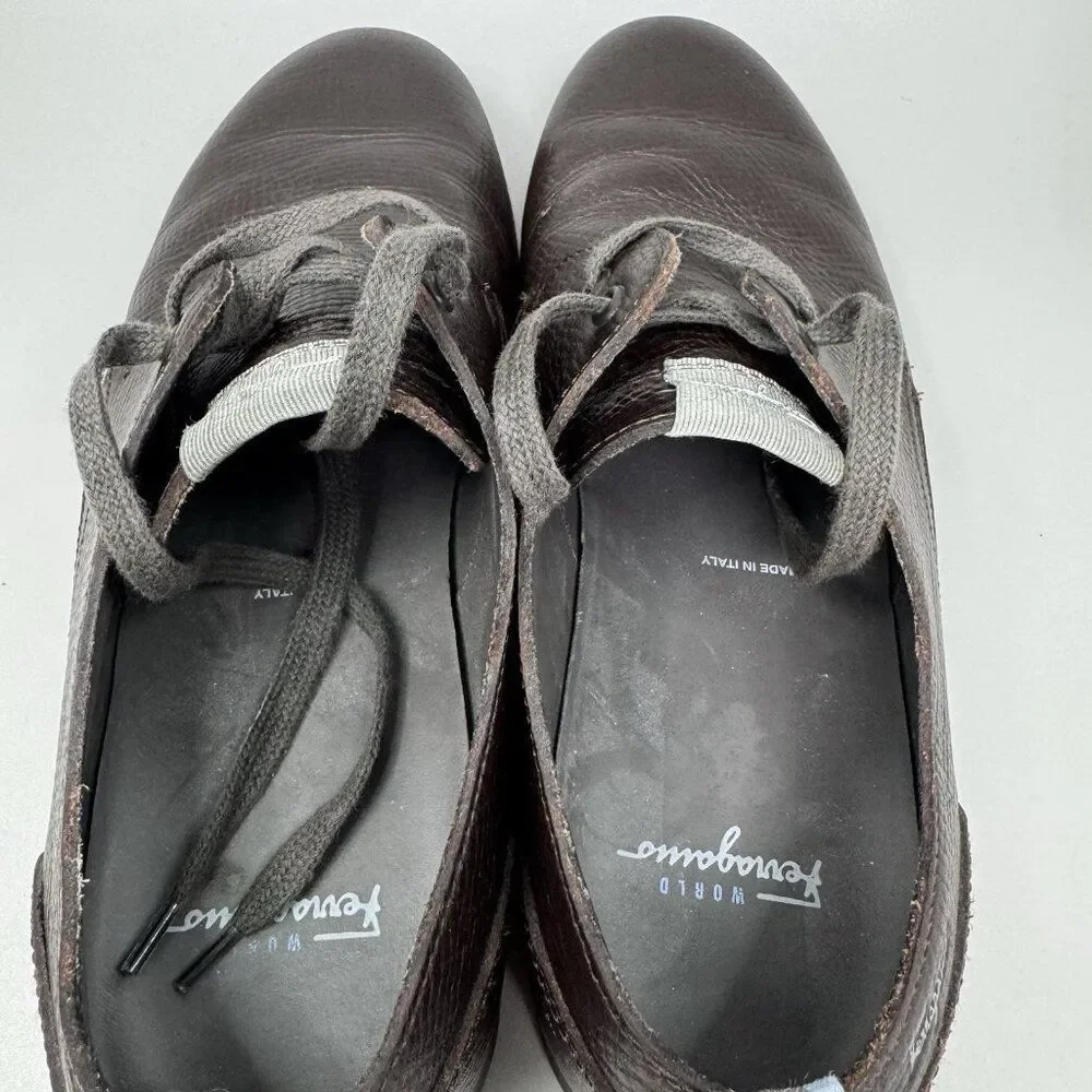 Salvadore Ferragamo World Mens Soft Soled Leather Shoes Size 8